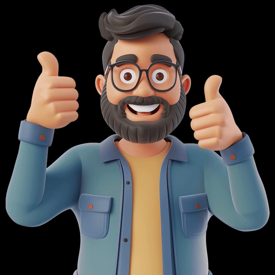 3D character giving two thumbs up